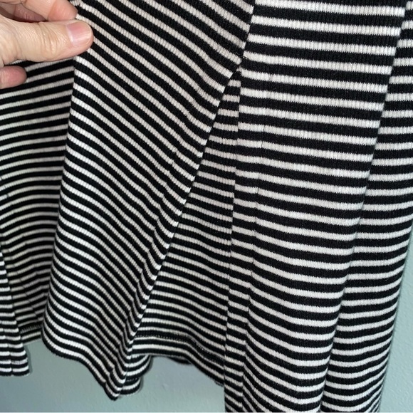 Talbots Black White Striped Sleeveless V-Neck Ribbed Maxi Dress Coastal 1X - Picture 7 of 9